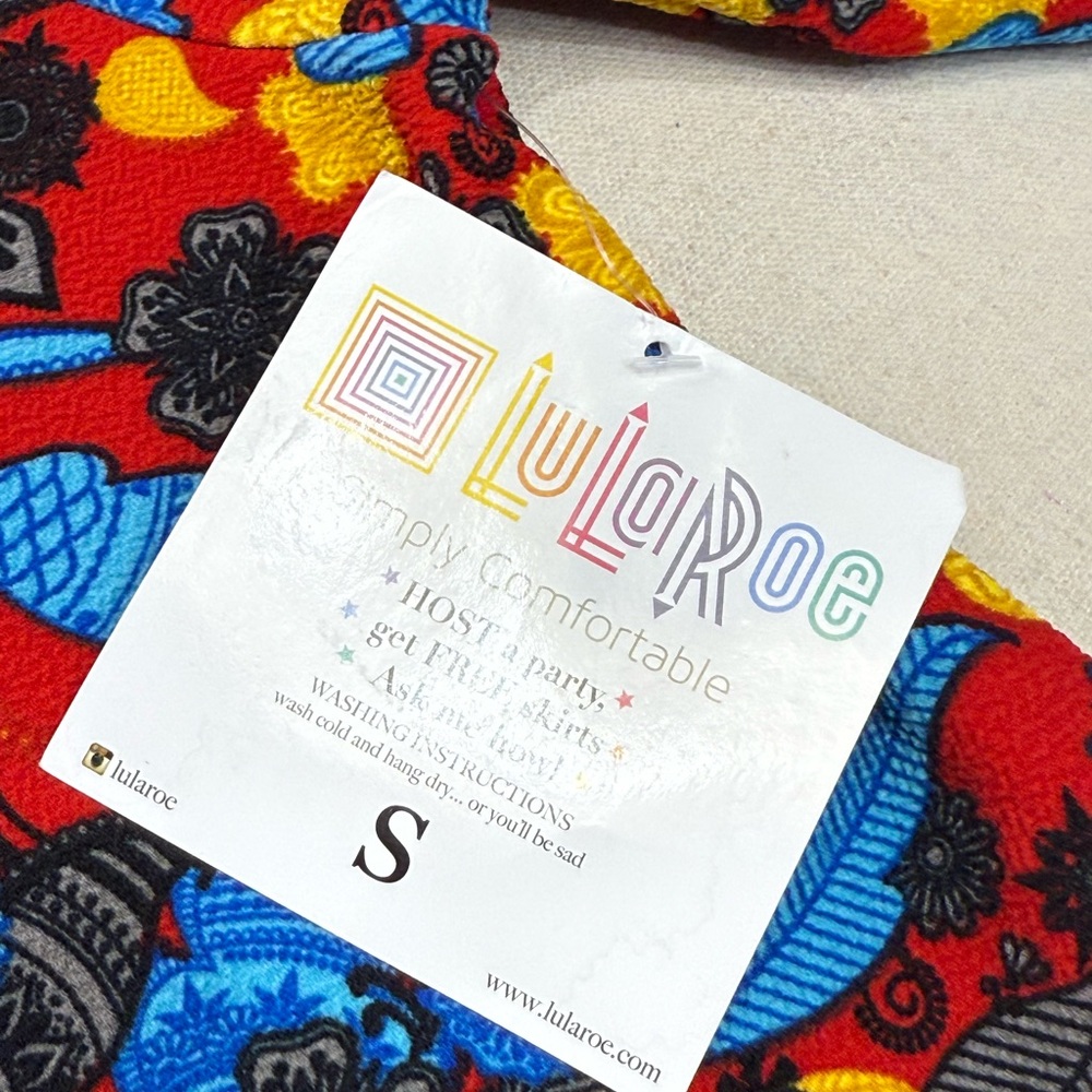 🌵 2/$20 LuLaRoe - Nicole - Blue & Red Patterned Dress - NWT - Size Small - Picture 5 of 12